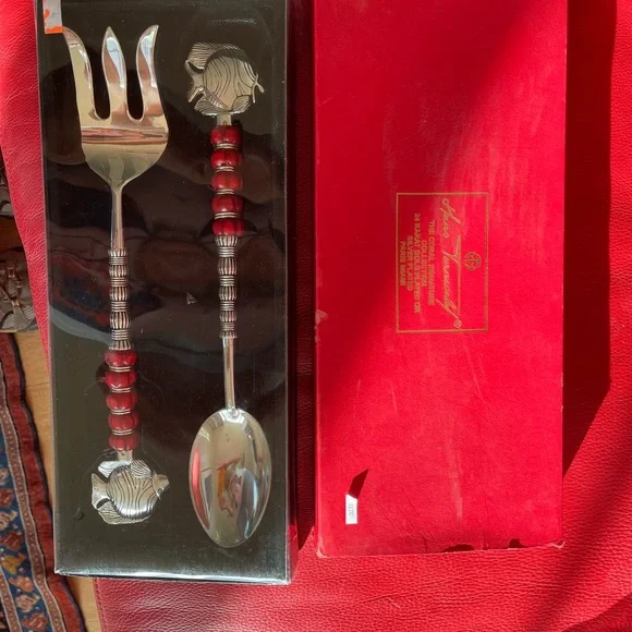 Vintage Hans Turnwald 2-pc. Salad Serving Set Coral Collection NWT - RARE! - Picture 8 of 17